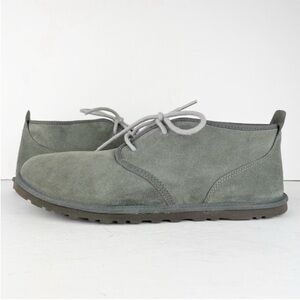 UGG Neumel Charcoal Gray Suede Leather Shearling Lace Up Warm Cozy Ankle Boots